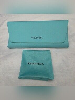 Tiffany & Co. Signature Blue Leather Eyewear Case and Silky Lens Cleaning Cloth
